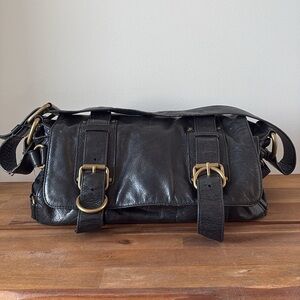 KOOBA GLOSSY BLACK LEATHER BAG Purse